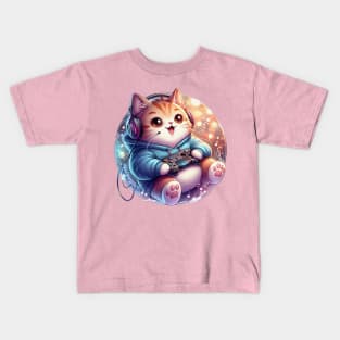 Gamer cat Kids T-Shirt